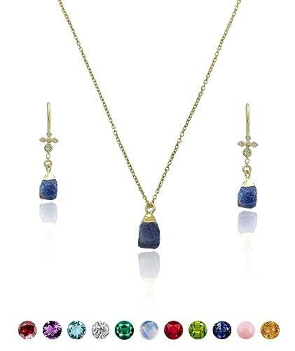 4076 Blue Sapphire Necklace - Authentic 925 Sterling Silver Necklace 18K